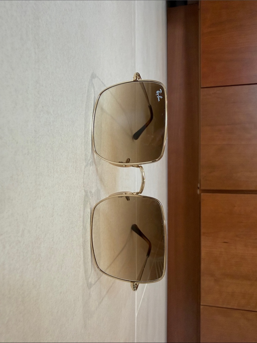 Ray-Ban Gold Frame Sunglasses with Brown Gradient Lenses